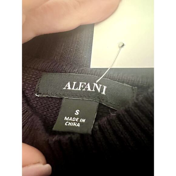 NWT Women's Black Sweater with Cut Outs Alfani Size Small New Designer - Picture 6 of 10